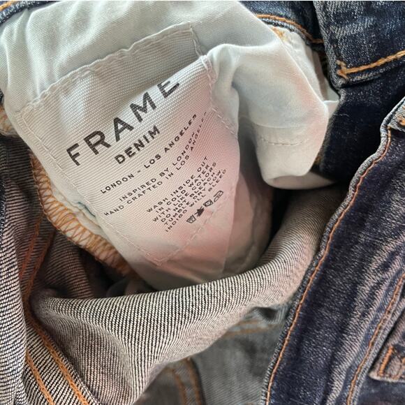 Frame Denim Jeans Womens 25 Distressed Sunset Grove Blue Ripped Le Skinny Cotton - Picture 7 of 10